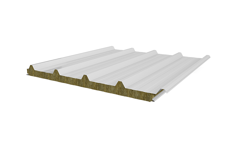 5 Ribs Metal Sheet-Rockwool Panel
